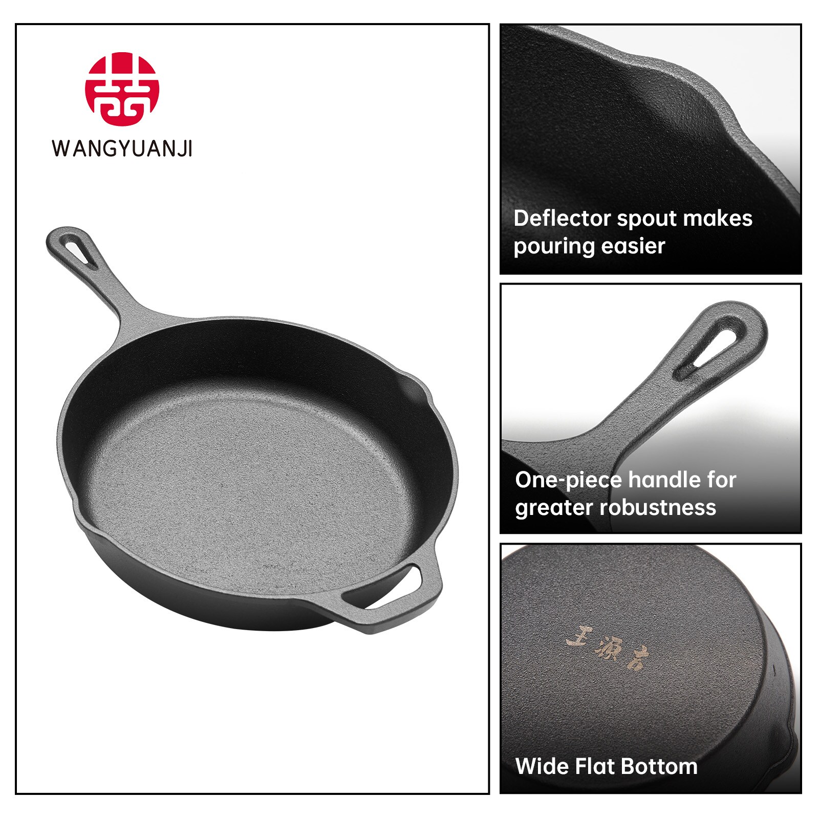 WANGYUANJI Cast Iron Grill Pan, 7.9"Uncoated Skillet With Handle, Multifunctional For Home Use, Outdoor Camping Grill, Steak, Omelette_voghion.com